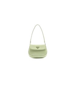 Small Prada Cleo brushed leather shoulder bag with flap
