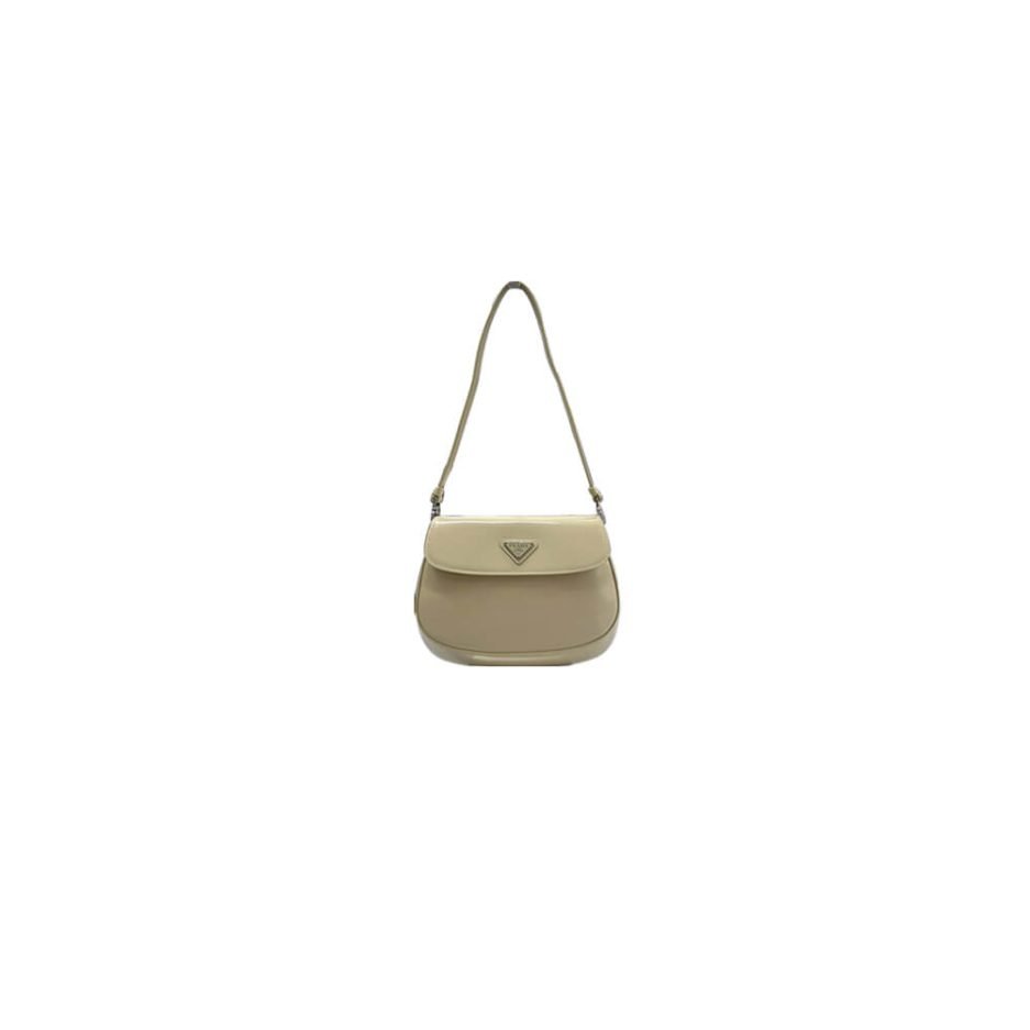 Small Prada Cleo brushed leather shoulder bag with flap