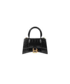 Balenciaga WOMEN’S HOURGLASS XS HANDBAG CROCODILE EMBOSSED