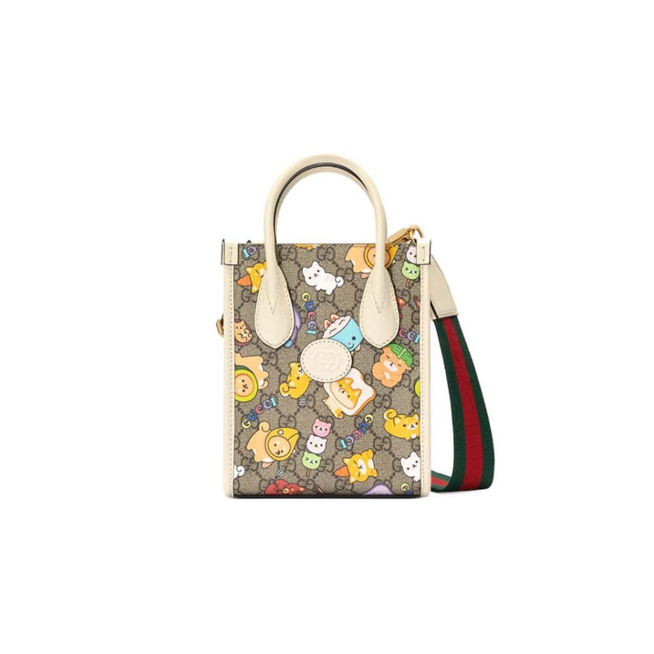 GUCCI ANIMAL PRINT MINI TOTE BAG