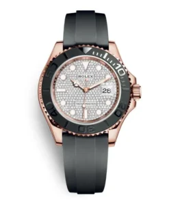 YACHT MASTER 1 GOLDEN DIAMOND DIAL RUBBER STRAP 40MM m126655-0005