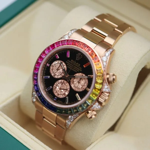 Rolex 116595 RBOW Cosmograph Daytona Rainbow 18k Rose Gold - Image 4